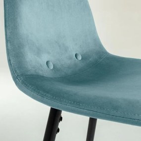 Barová stolička NOLTE scandi - tyrkysová, nohy čierne