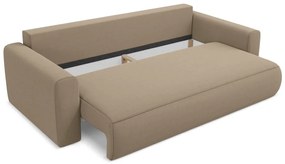 Svetlohnedá zamatová rozkladacia/s úložným priestorom pohovka 238 cm Kapua – Makamii