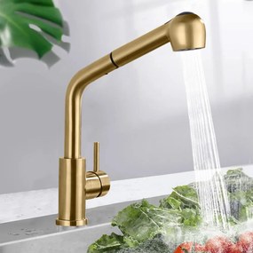 Rea Troy, stojanková kuchynská batéria 34 cm, zlatá matná, REA-B6302