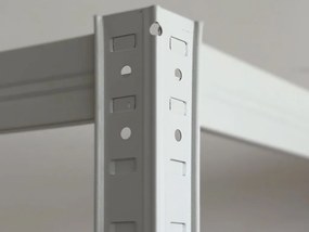 MEGA HIT: Regál 180x90x40 cm lakovaný 5-policový, nosnosť 875 kg - BIELY
