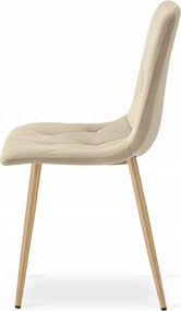 LEOBERT Sada 2 velúrových čalúnených stoličiek - prešívaná béžová