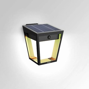 Philips Nissa UltraEfficient solárne LED svietidlona stenu, senzor, čierne, 1,8 W, 250/25 lm, 3000 K