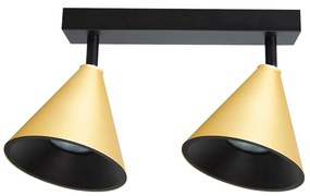 Bodové svietidlo Cone, 2x zlaté/čierne kovové tienidlo, b