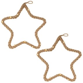 Nexos 86337 Vianočné dekorácie hviezda, 15 LED, teplá biela, 2 kusy