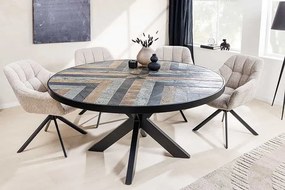 Luxusný okrúhly jedálenský stôl s kamennou doskou Stone 140cm