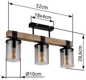 Brilagi - Prisadený luster VISTA 3xE27/60W/230V dub