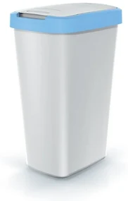 Odpadkový kôš s farebným vekom, 45 l, modrá / sivá