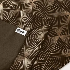 Biante Zamatový prehoz/behúň na posteľ Isabela IBL-012 Rose Gold trojuholníky na hnedom 60x240 cm