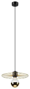 Luster na lanku MONTANA 1xE27/15W/230V pr. 30 cm zlatá/čierna