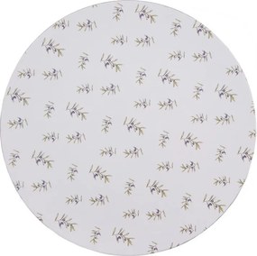 Biely servírovací tanier s olivami Olive Fields - Ø 33*1 cm