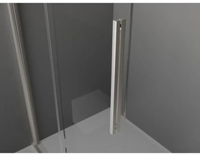 Mexen Velar, sprchová zástena s posuvnými dverami Walk-in 160 x 200 cm, 8mm sklo námraza, brúsená oceľ, 871-160-000-33-97