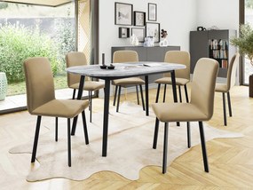 Jedálenský stôl Zerimo S 150x80, Farby:: sivý mramor / čierna