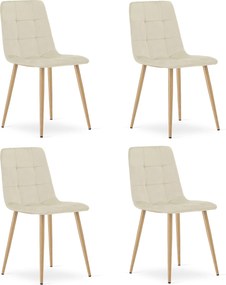 AKCIA Svetlobéžová zamatová stolička KARA II. akosť