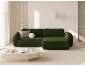 Zelená zamatová rozkladacia/s úložným priestorom rohová pohovka Tonale – Cosmopolitan Design