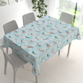 Biante Detský bavlnený obdĺžnikový obrus Sandra SA-651 Psí superhrdinovia na ľadovo modrom 100x160 cm