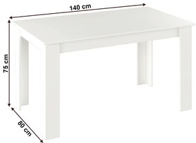 Jedálenský stôl Groot (pre 6 osôb) (biela). Vlastná spoľahlivá doprava až k Vám domov. 1040132