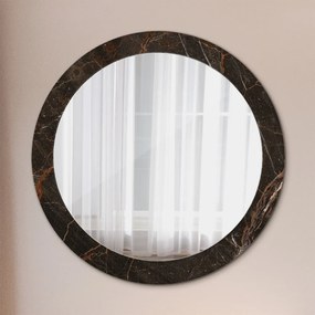 Okrúhle zrkadlo s potlačou Hnedý mramor fi 80 cm