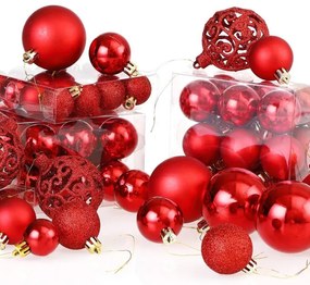Sada vianočných závesných dekorácií REGALO červená (100 ks)
