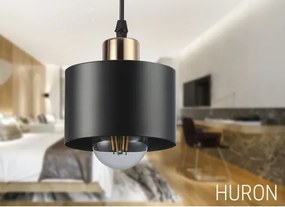 Luster na lanku 1xE27/35W/230V pr. 12 cm čierna/zlatá