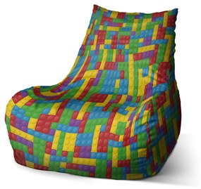 Sablio Sedací vak Bean Farebná stavebnica - 100 x 90 x 45 cm