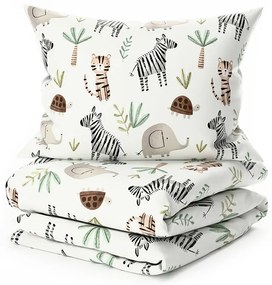 Krepové obliečky do postieľky Renforcé JUNGARI krémové Rozmer obliečky: 45 x 65 cm | 90 x 140 cm