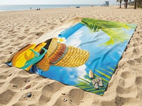Rýchloschnúca XXL plážová osuška SANDORA farebná 150 x 210 cm, 100% mikrovlákno