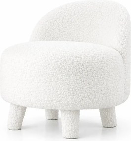 Biele detské kresielko z textílie bouclé Moouv – Artie