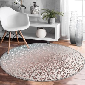 Prateľný okrúhly koberec v sivo-medenej farbe vhodný pre robotické vysávače ø 120 cm Comfort – Mila Home