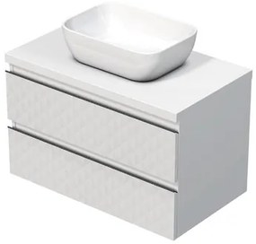 Kúpeľňová skrinka s krycou doskou SAT Cube Way 80x47,5x46 cm biela mat CUBE3D46802ZBKD, 1 ks