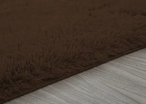 Protišmykový koberec SHAGGY tmavohnedý