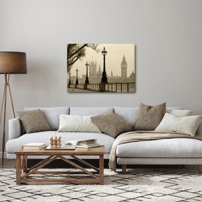 Obraz - Londýn v hmle, Anglicko (70x50 cm)