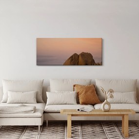 Obraz západu slnka v skalách (120x50 cm)