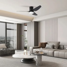 ZEVENTI - LED stropný ventilátor PADUA LED/18W/230V Wi-Fi Tuya čierny + diaľkový ovládač