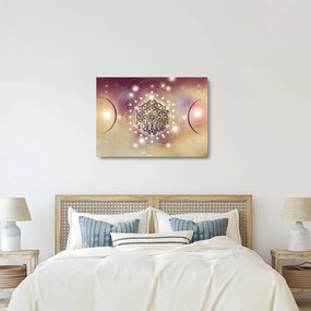 Sklenený obraz - Mandala s elementmi (70x50 cm)