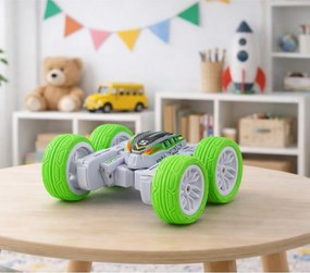 LEAN Toys Terénne akrobatické RC auto 360°, diaľkovo ovládané, zelené 1:32