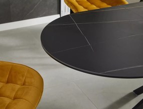Jedálenský rozkladací stôl Gaston 140/180 cm keramika čierny mramor/čierny