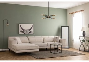 Svetlobéžová rohová pohovka Artie Jivago, ľavý roh