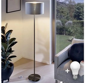 LED stojacia lampa TUNJA 1xE27/20W/230V priemer 30 cm čierna/šedá