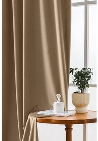 Svetlohnedý zatemňovací záves VELVET 140x250 cm Zavesenie: Kovové krúžky
