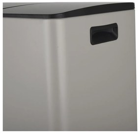 Taupe oceľový odpadkový kôš 2x30 l na triedený odpad/nášľapný Aliya – Spirella