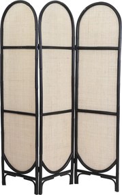 Prírodne-čierny bambusový paraván Herwin black - 150 * 180 cm