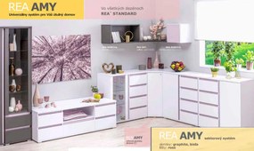 Drevona, komoda, REA AMY 16, biela