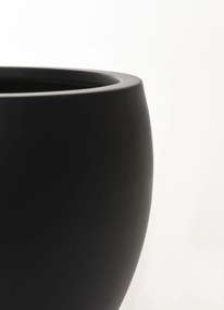 Okrúhly kvetináč PLUTO, sklolaminát, výška 30 cm, antracit