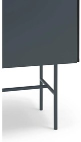 Čierno-antracitová nízka komoda s posuvnými dverami 180x91 cm Nube – Teulat