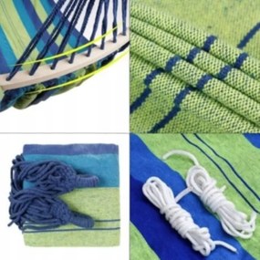 Hojdacia sieť Hamaka 260 x 150 cm zeleno-modrá