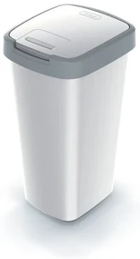Odpadkový kôš s farebným vekom, 25 l, sivá