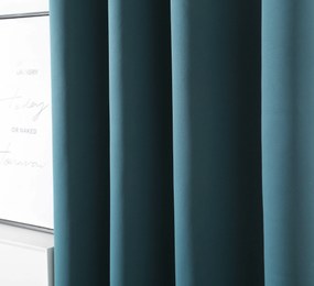 Tyrkysový záves OXFORD 140x250 cm Zavesenie: Kovové krúžky