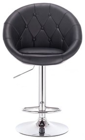 LuxuryForm DESIGN Barová stolička VERA na striebornom tanieri - čierna