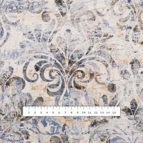 Biante Zamatové prestieranie na stôl Tamara TMR-057 Modro-zelený zámocký vzor na krémovom 30x40 cm