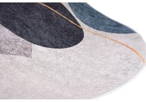 Modro-sivý umývateľný koberec 80x120 cm Oval – Vitaus